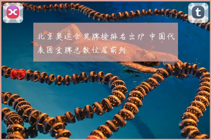 北京奥运会奖牌榜排名出炉 中国代表团金牌总数位居前列